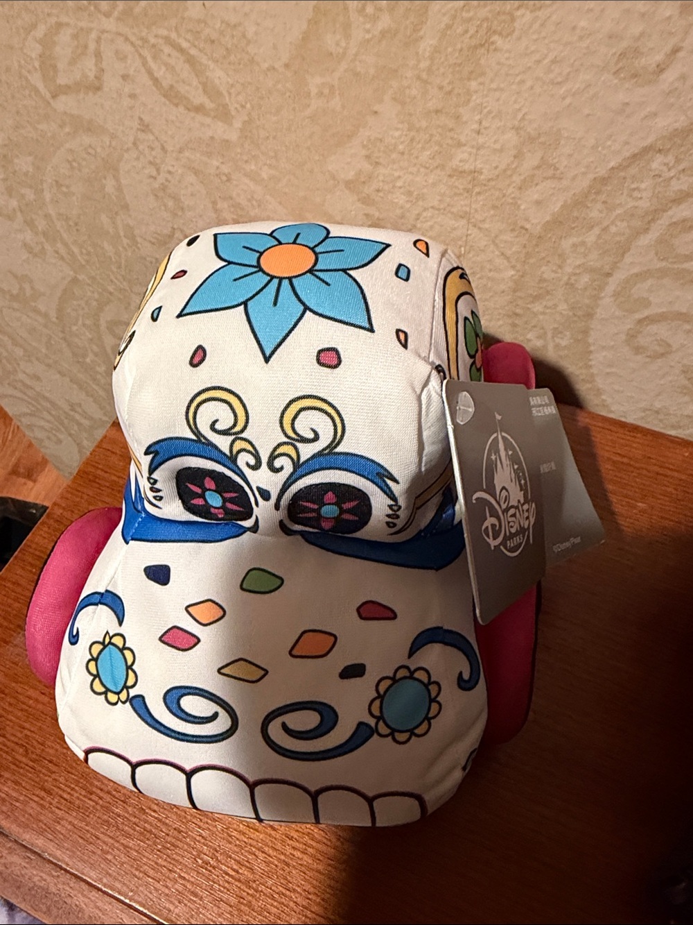 Disney sugar skull plush car